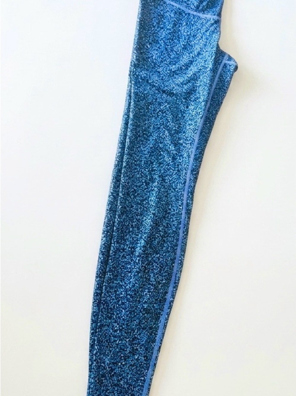 lululemon athletica Blue Leggings  with small pink flowers